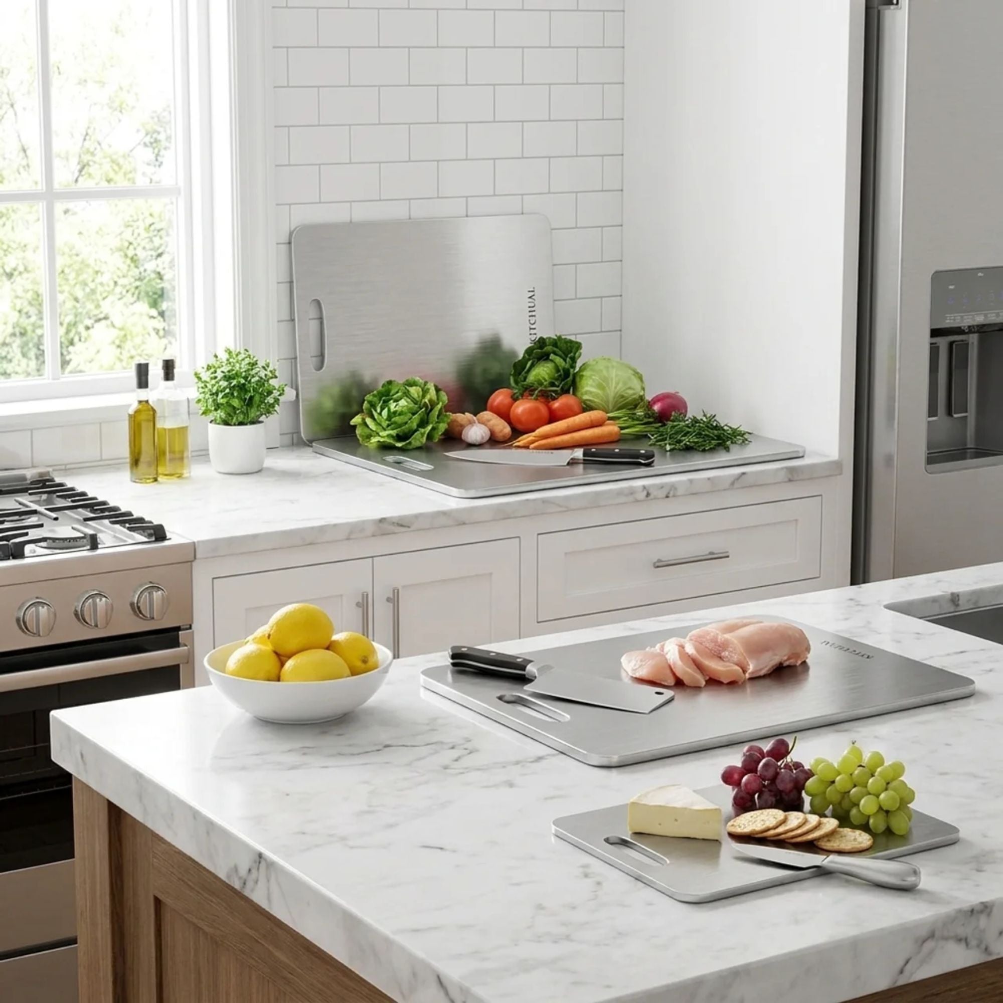 Set of 3 100% Titanium Cutting Boards