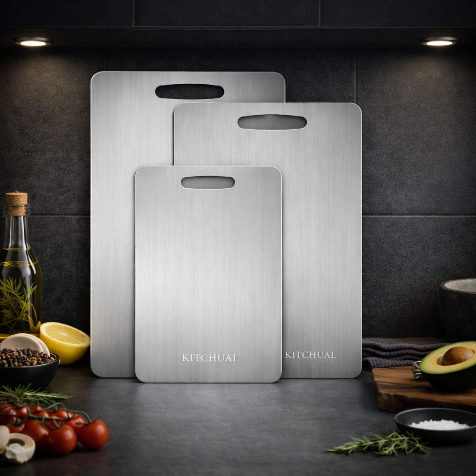 Set of 3 100% Titanium Cutting Boards